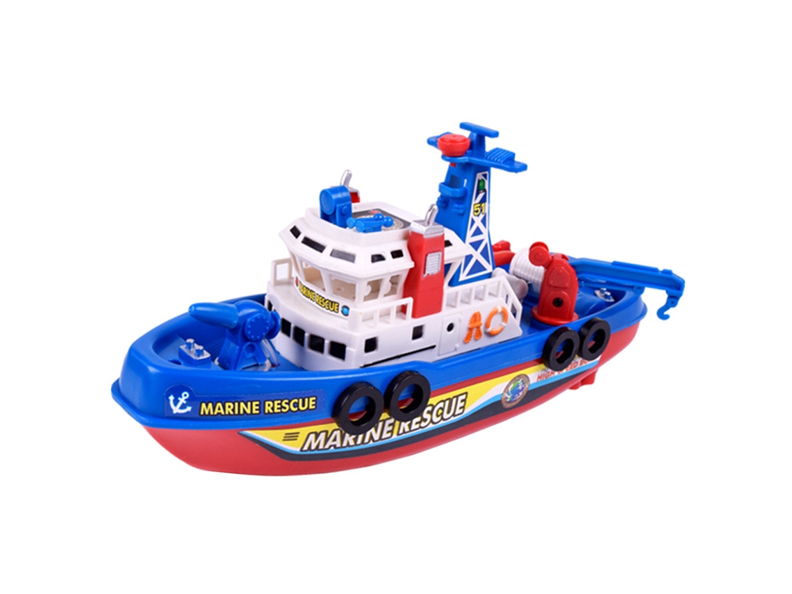 Barco De Juguete Eléctrico Infantil Con Luces, Sonido Y Rociador De Agua - Modelo De Protección Contra Incendios Marinos
