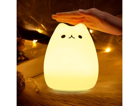 Luz nocturna para niños, luces nocturnas para guardería de gatos con batería, lámpara de mesa de 7 colores, decoración de la habitación, recargable...