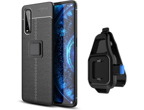 Funda Oppo find X2 Rugged Leather con Soporte de Cintura Negro