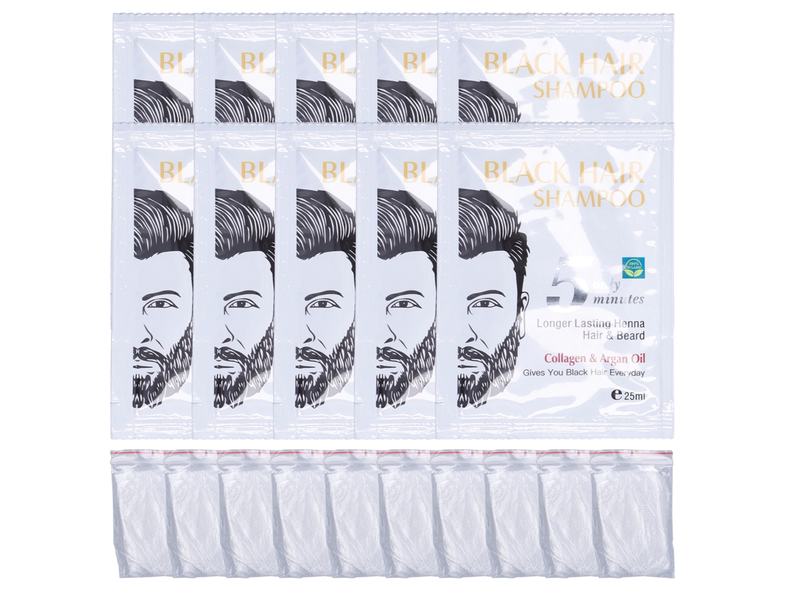 2026-10pcs Champú De Color Para Cabelo Preto 25ml 3 Em 1 Com Ervas Naturais, Cuidado Capilar
