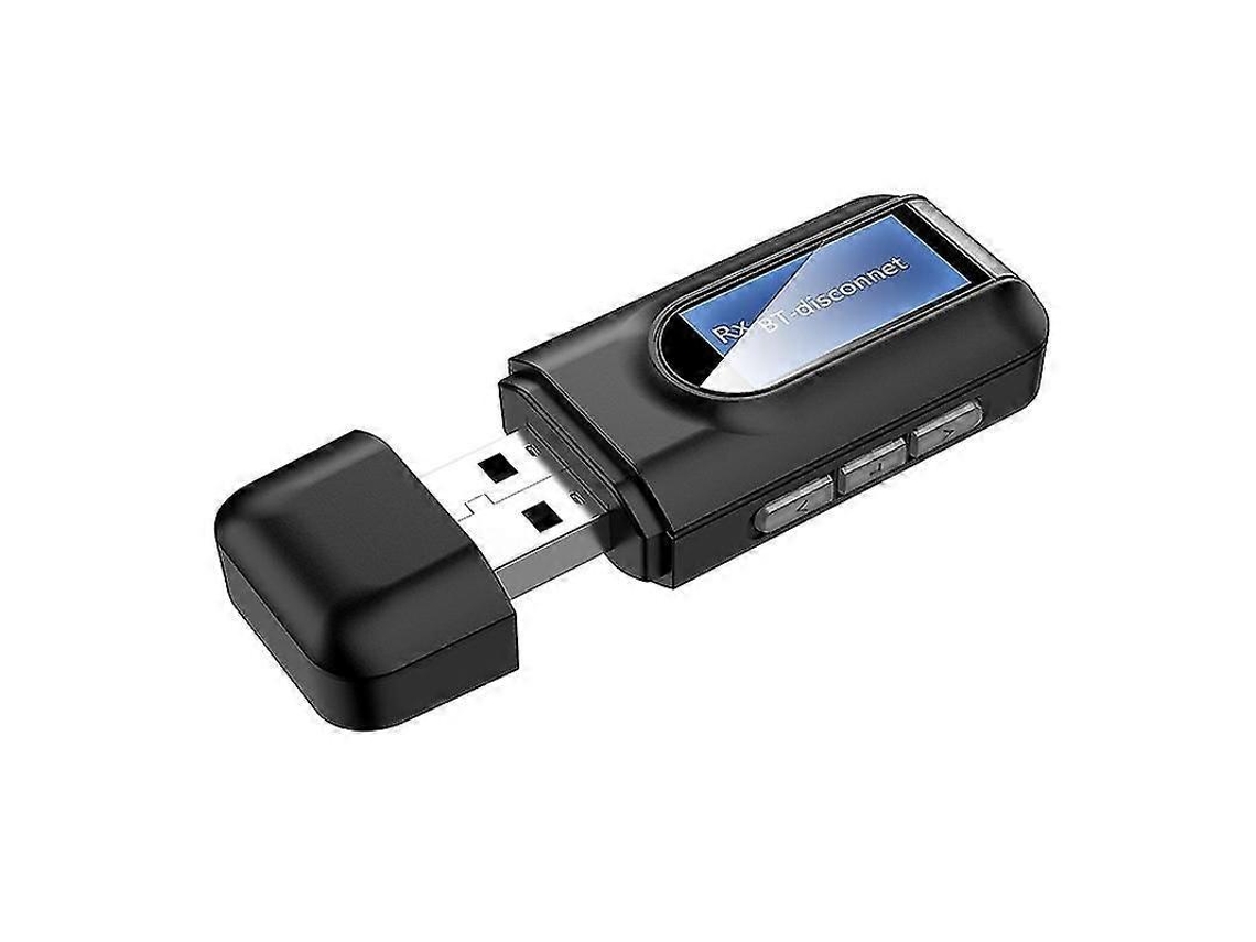 Transmisor y receptor Bluetooth 5.0 Rosewell, adaptador inalámbrico 2 en 1 con pantalla LCD y entrada USB auxiliar de 3,5 mm