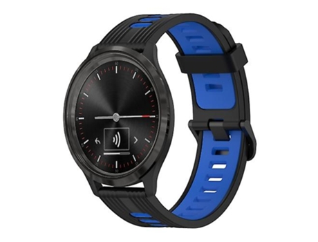 Correa para Garminmove 3 Correa de reloj de silicona bicolor con patrón vertical de 20 mm Negro-Azul VENISYMLIS