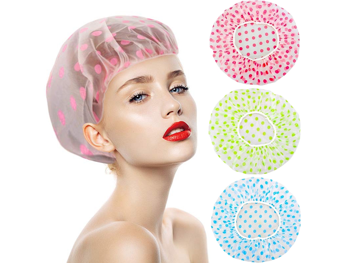 Toalla Kofihety Gorros Baño Reutilizables Impermeables Banda Elástica Estampado (16.5x16.5x2cm)