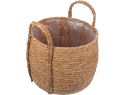 Cesta pequeña multifuncional tejida con asa de junco natural para flores de interior. SFUSHOS