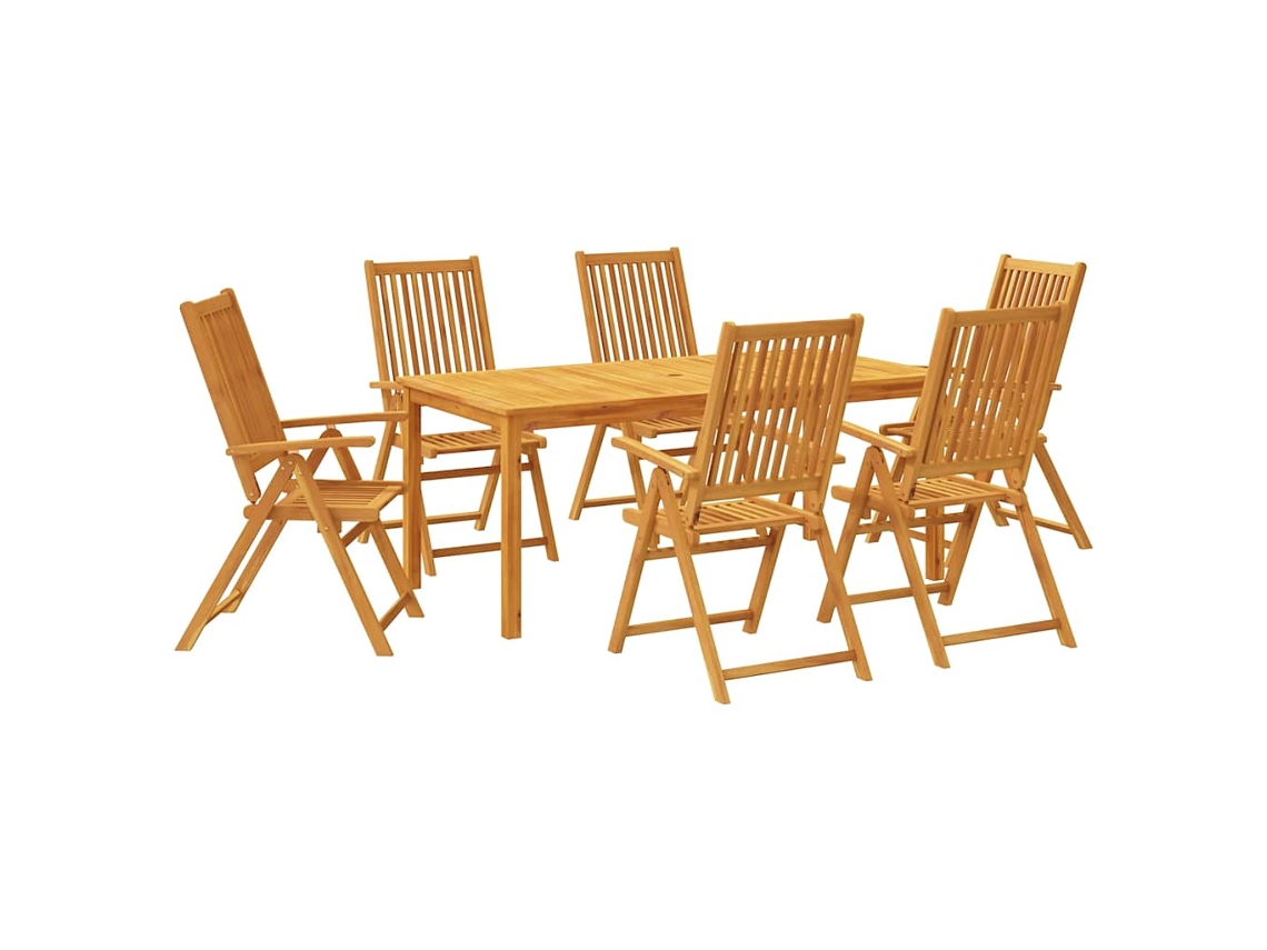 Maison Exclusive - Juego De Comedor Para Jardín 7 Piezas 180x90x75 Cm Madera Maciza Acacia