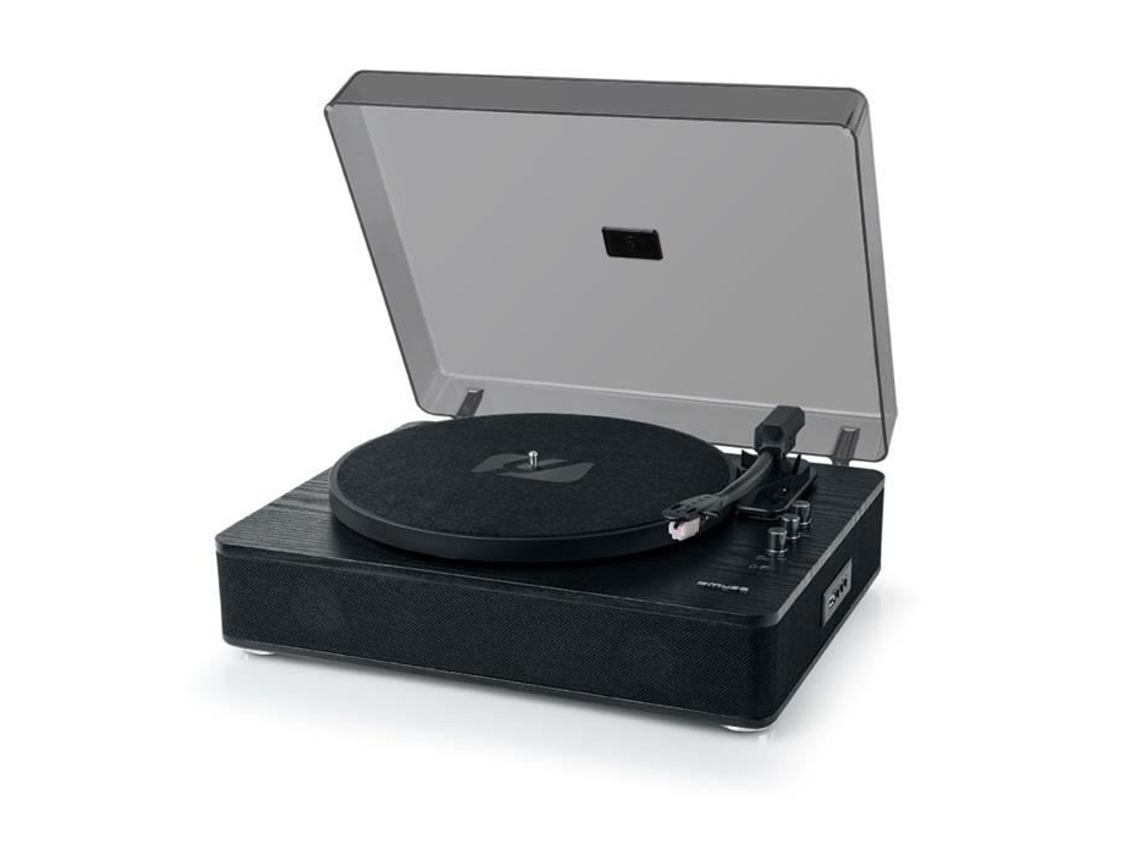 MUSE Mt-106 Wd Tocadiscos de Vinilo Negro 3 Velocidades 33/45/78 Rpm Potencia 2X5W Bluetooth Usb para Reproducción y Codificación