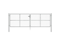 Maison Exclusive - Puerta De Jardín De Acero Galvanizado 400 X 125 Cm Color Plata