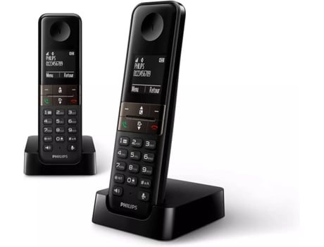 Teléfono Fijo PHILIPS Duo D4702B/34 Negro