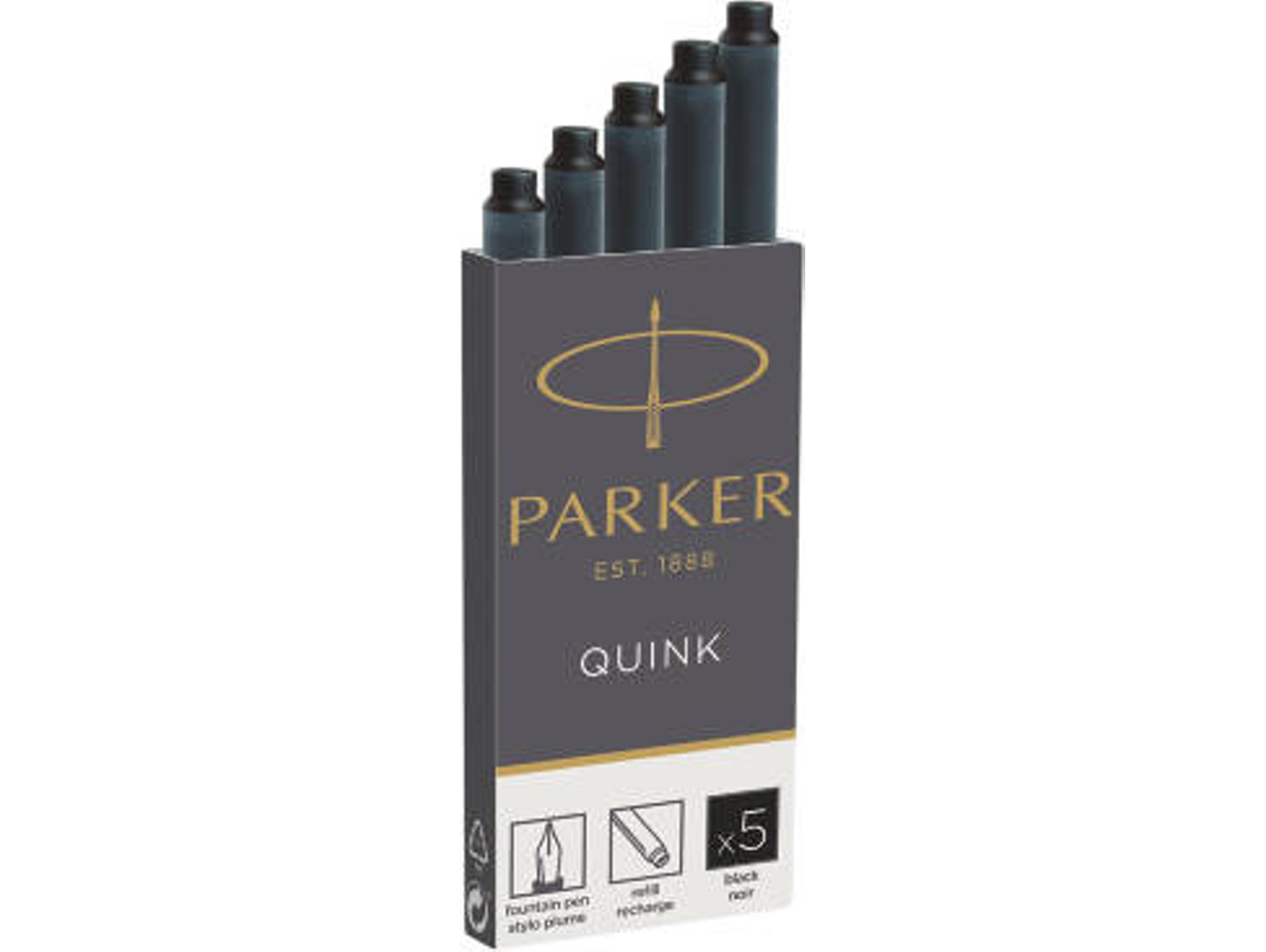 Pack 5 Recambios para Bolígrafos PARKER Negro