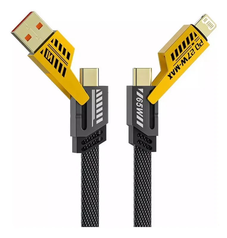 Cable USB C para iPhone Android 65W Carga rápida 4 en 1 Nylon Acslowmoose
