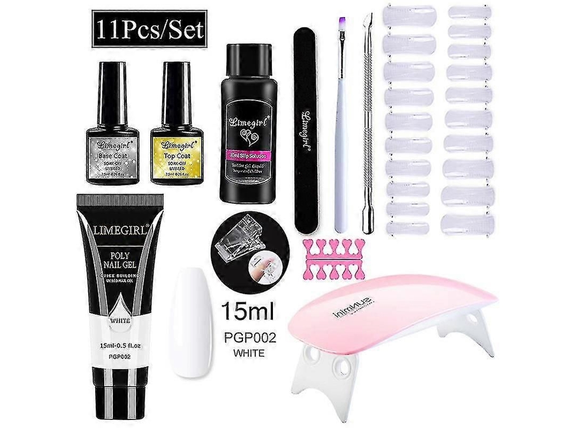 Gel Set Extensão Cola Unha Lâmpada Uv Cristal Extensão Cola Set Iniciante Conjunto Completo GOKOCO