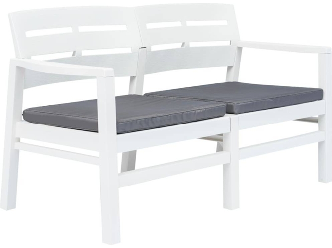 Banco Jardin VIDAXL Blanco Plástico (80x29x57 cm)