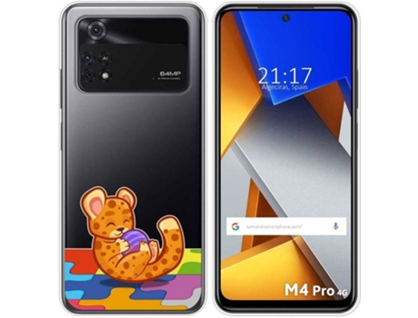 Carcasa para Xiaomi Poco M4 Pro 4G TUMUNDOSMARTPHONE Dibujos Transparente Leopardo Multicolor