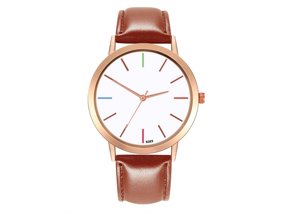 Reloj De Pulsera Sencillo Y Elegante Para Mujer Con Correa De Cuero Sintético, Estilo Casual Y Movimiento De Cuarzo (marrón Claro).