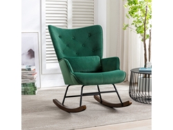 Mecedora HOMEMIYN Relaxamento (Verde - Metal y Terciopelo - 87 x 66 x 90 cm)