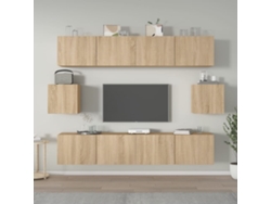 Pack Muebles de Armario Tv 6 Pzs Madera Procesada Roble Sonoma