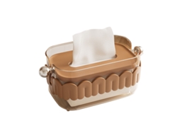 Bonita Caja De Plástico Moderna Para Toallas De Papel Para El Hogar, Mesa, Sala De Estar, Cocina - Marrón