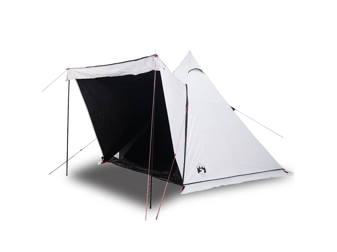 Tienda familiar tipi 6 personas VIDAXL tela opaca impermeable blanca