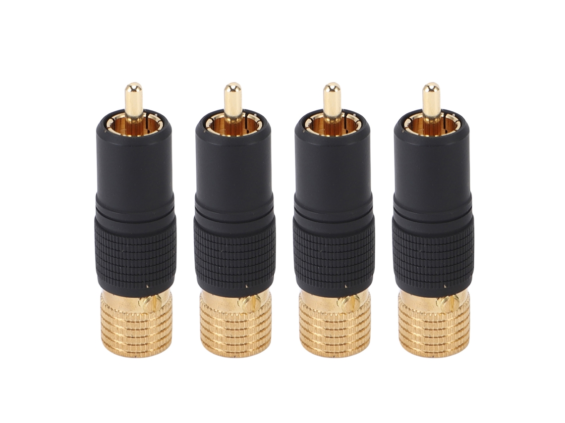Adaptador de audio EOOCOO (conexión soldada, latón con platino dorado)