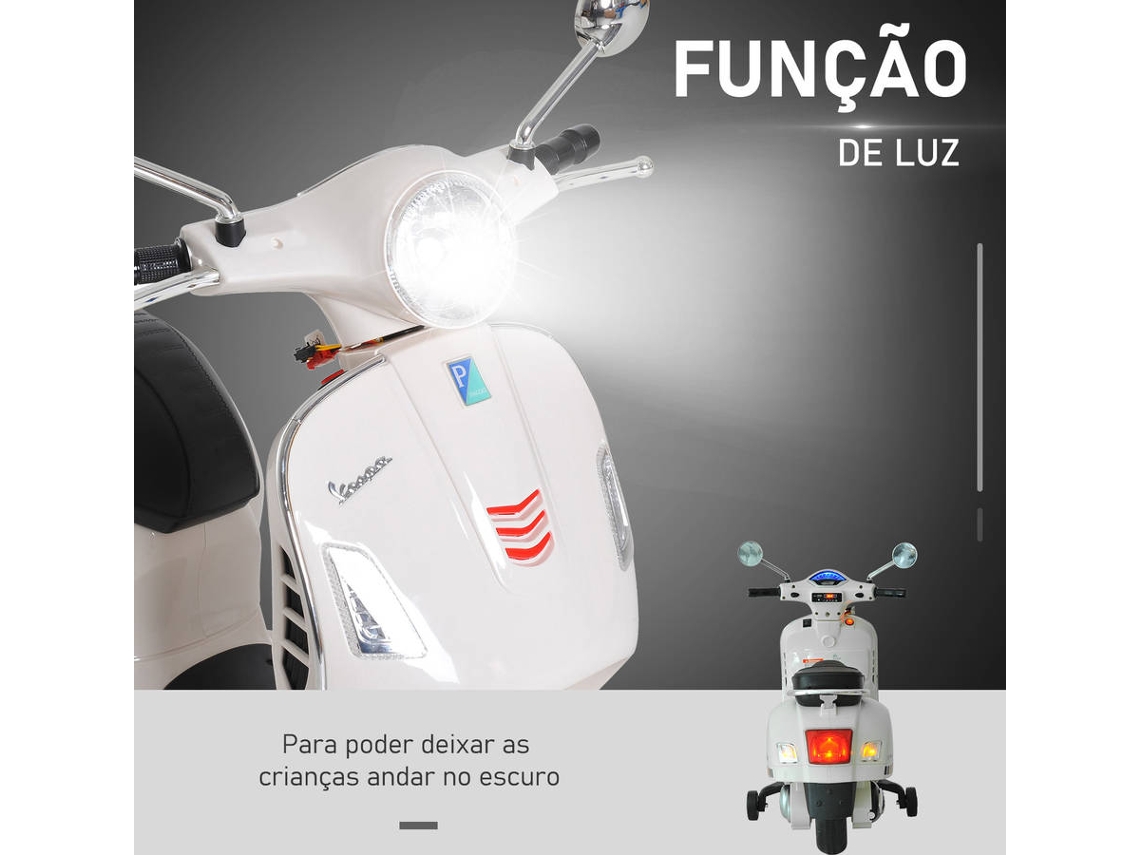 Moto Eléctrica HOMCOM Vespa Blanco