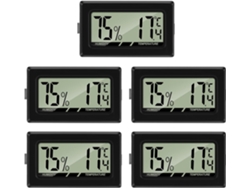 Mini termómetro higrómetro digital LCD portátil para temperatura y humedad, ideal para oficina, cocina, cigarrillos e incubación de reptiles (5 unidades)