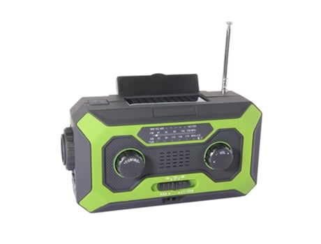 Radio meteorológica de emergencia, radio solar portátil AM/FM/WB de manivela de 2000 mAh, alarma SOS con linterna