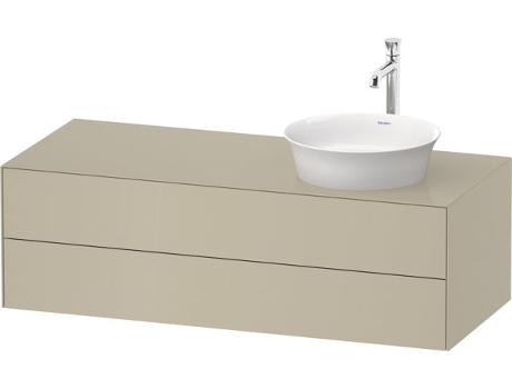DURAVIT Tulip blanco, mueble de baño colgado en la pared, ancho 1300 x profundidad 550mm, con 2 cajones, con tecnología tip-on, WT4987R