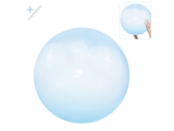 Bola gigante inflable con forma de burbuja. Se puede rellenar con agua o aire, mide 70 cm.