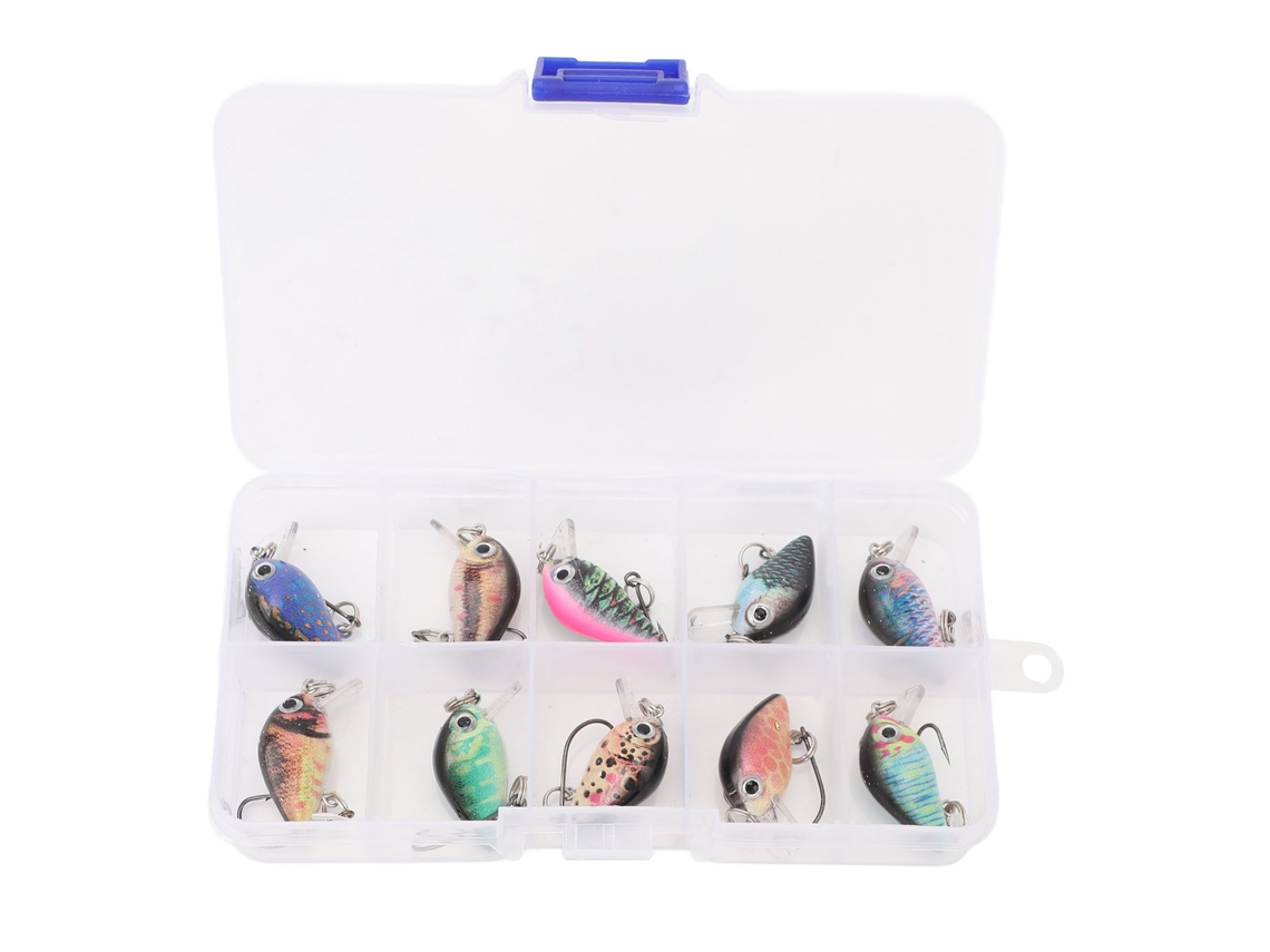 Kit De 10 Señuelos De Pesca Tipo Crankbait De 1,5 G Para Pesca De Lubina Y Trucha En Aguas Profundas, Con Caja De Almacenamiento.
