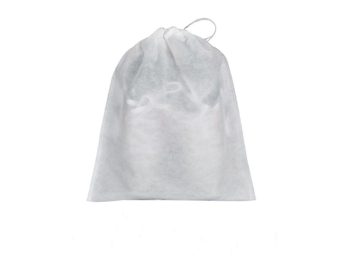 10 bolsas de tela no tejida a prueba de polvo, organizadoras con cordón, protección, tamaño mediano (medianas, blancas), 32 x 38 cm