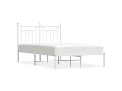Estructura de cama de metal con cabecero blanca VIDAXL (135x190 cm)