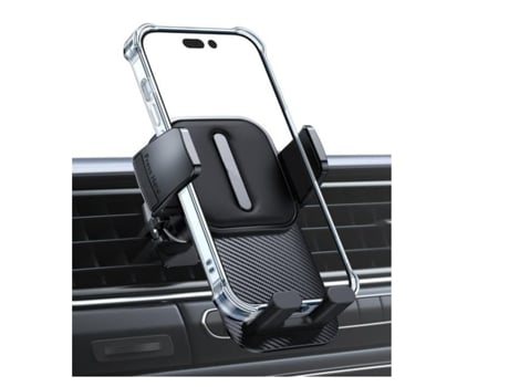 Soporte Teléfono Automóvil Ventilación Aire Clips Bloqueo Duradero para Apple, Samsung CHRONUS Negro