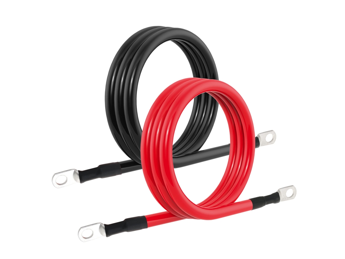 KOFIHETY Cable de Batería 4 AWG 4AWG de Cobre Puro con Terminales 3/8 Pulgadas para Inversores de Energía