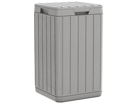 Cubo de basura de exterior PP gris VIDAXL (38 x 38 x 65 cm)