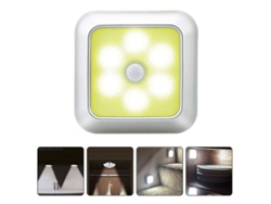 Luz LED con sensor de movimiento inalámbrico, funciona con pilas, luz blanca cálida con función de activación por movimiento para cocina, dormitorio y baño (1 unidad)