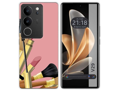 Funda Diseño Brochas para Vivo V29 5G TUMUNDOSMARTPHONE Silicona Multicolor