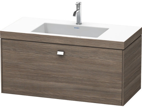 Lavamanos DURAVIT Brioso c-bonded con base mural 100,0x48,0 cm 1 cajón sin rebosadero con banco para grifos 1 agujero para grifos