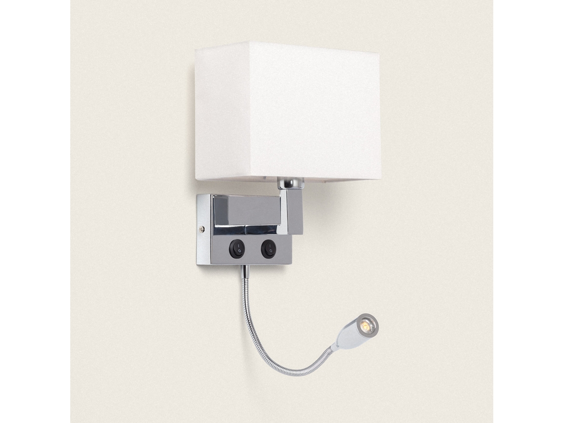 Lámpara de Pared de Metal con Flexo LED de Lectura Waldorf