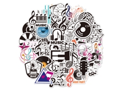 Pegatinas De Notas Musicales - 50 Pegatinas Adhesivas De Vinilo