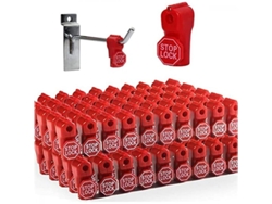 2026da-cierre De Seguridad Para Gancho De Pared 6mm Plástico Rojo Antirrobo Para Tiendas Minoristas (100 Piezas)