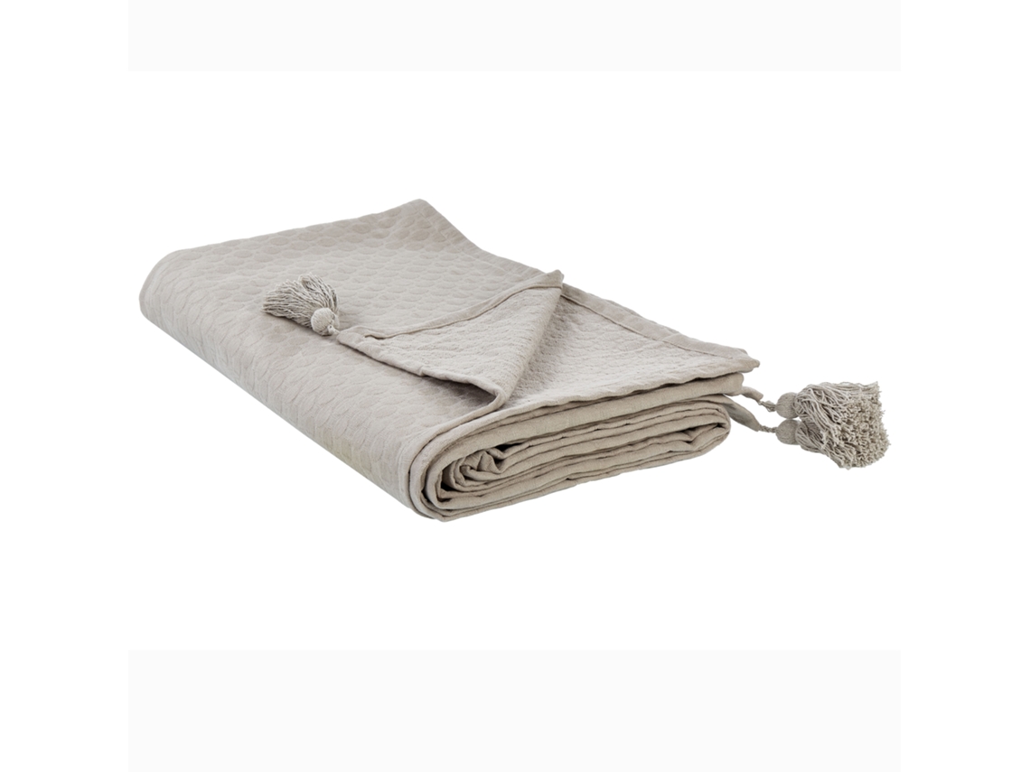 Colcha BELIANI Lindula de Algodón Crema 200X220