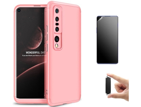Kit Carcasa, Protector y Soporte Xiaomi Mi 10 Pro Ultimatte Slim Armor 360º Rosa