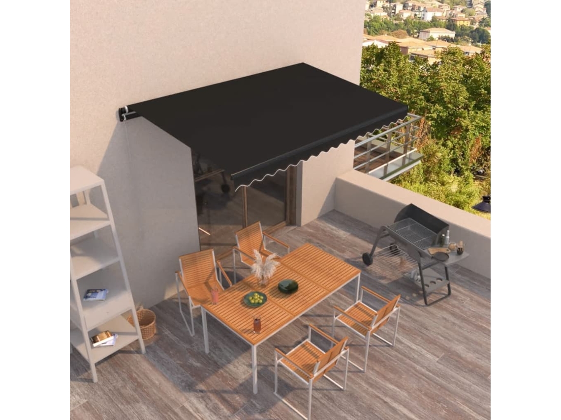 Toldo retráctil manual 450x350 cm antracita Dkd Home Decor