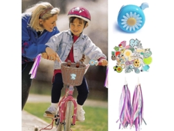 Cesta Delantera Para Bicicleta Infantil, Accesorio De Paja Tejida Con Faro Y Plumas, Color Marrón.