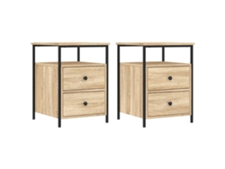Maison Exclusive - Mesitas Noche 2 Uds Madera Ingeniería Roble Sonoma 44x45x60 Cm