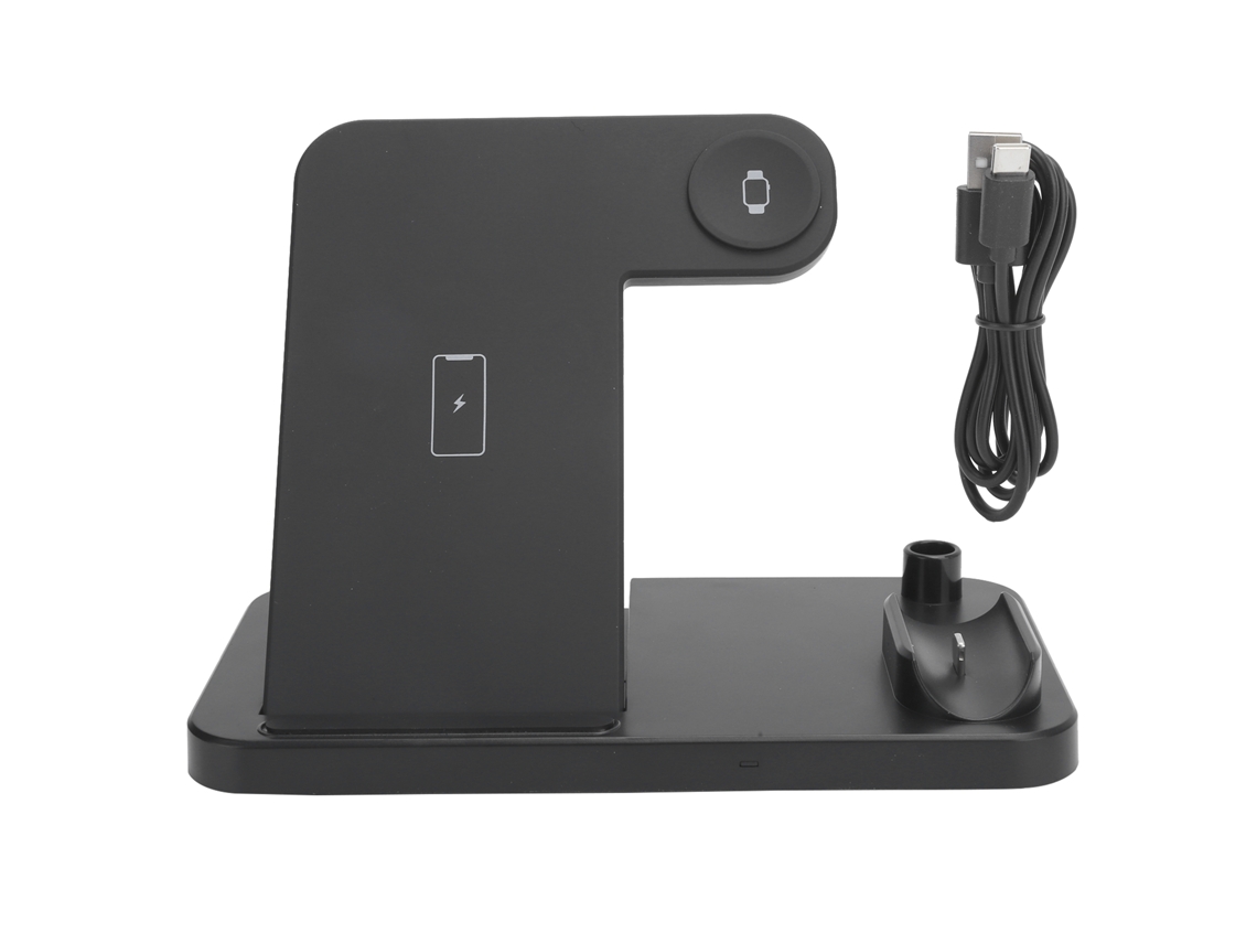 Cargador inalámbrico plegable 4 en 1 EOOCOO para relojes, auriculares y teléfonos.