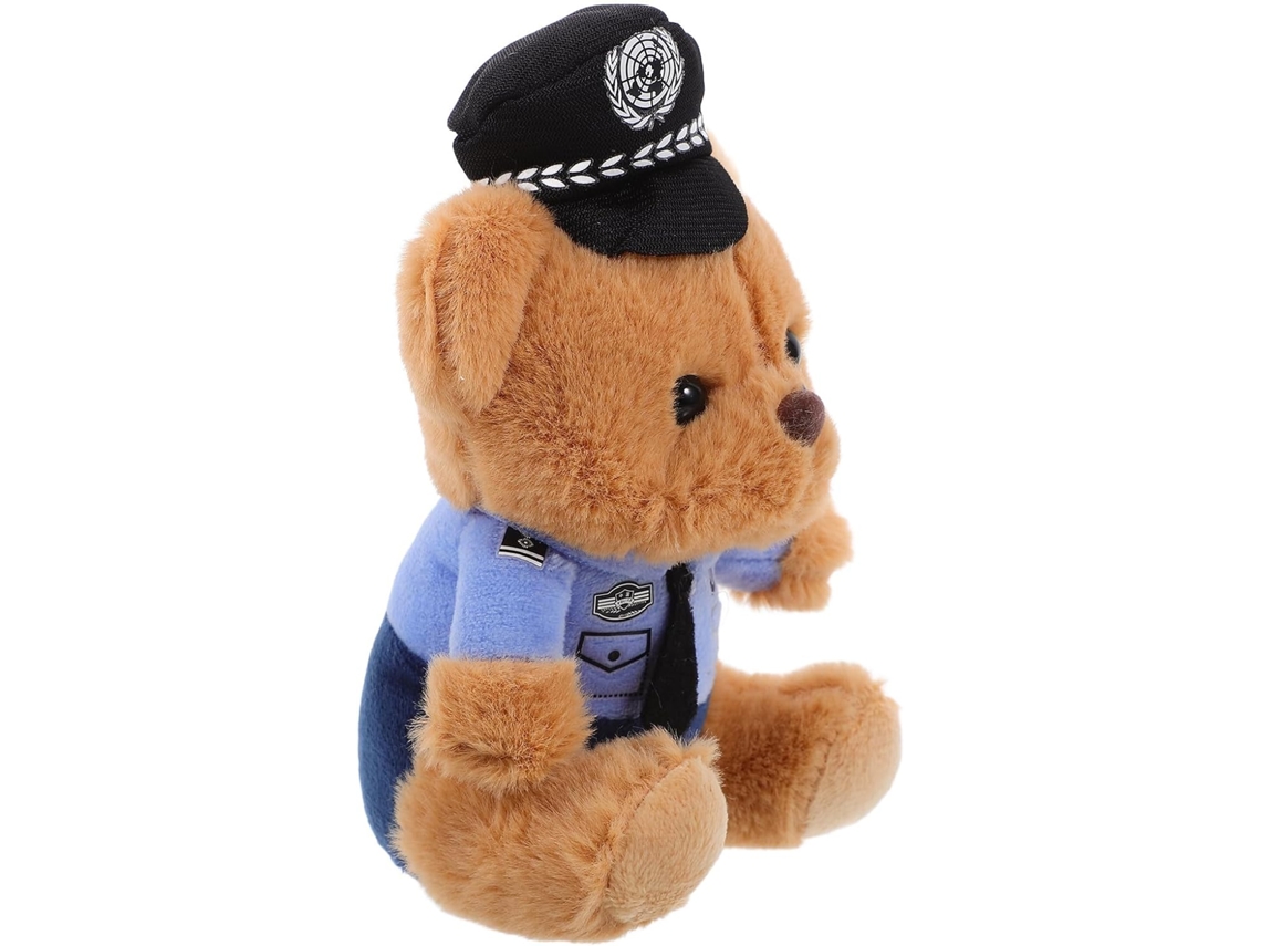 Llavero Osito Peluche Policía Suave Versátil Colgante Decorativo Bolsos Regalo Niños Niñas Adultos Accesorio