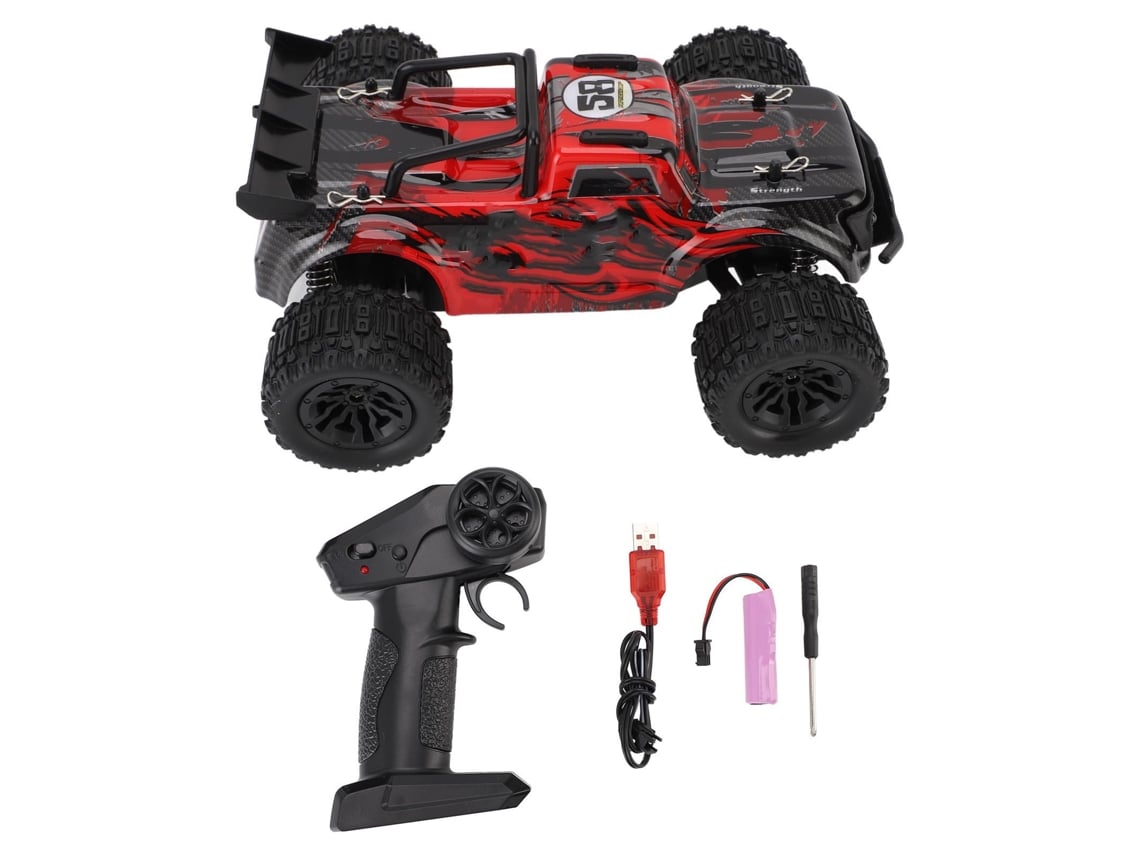 Rebe - Carro de Controle Remoto Off Road Elétrico 2.4g com Drift e Escalada para Crianças e Meninos - Vermelho