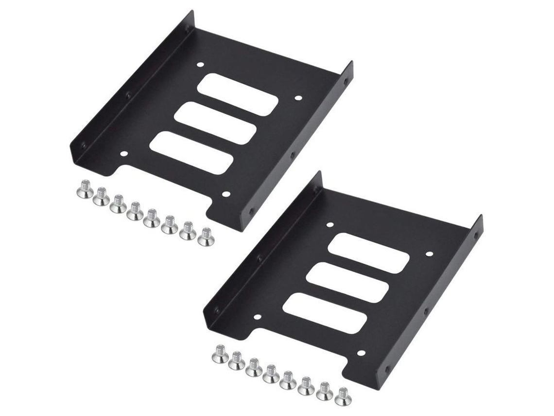 2 Kits De Montaje Interno Para Ssd De 2,5" Y Hdd De 3,5", Metal Negro - Optimiza El Rendimiento Del Pc