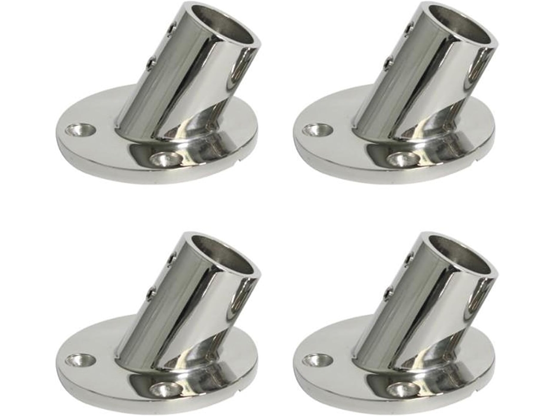 4x Acero Inoxidable 60 Grados 22 Mm 7/8 Pulgadas Tubo Base Redondo Para Pasamanos